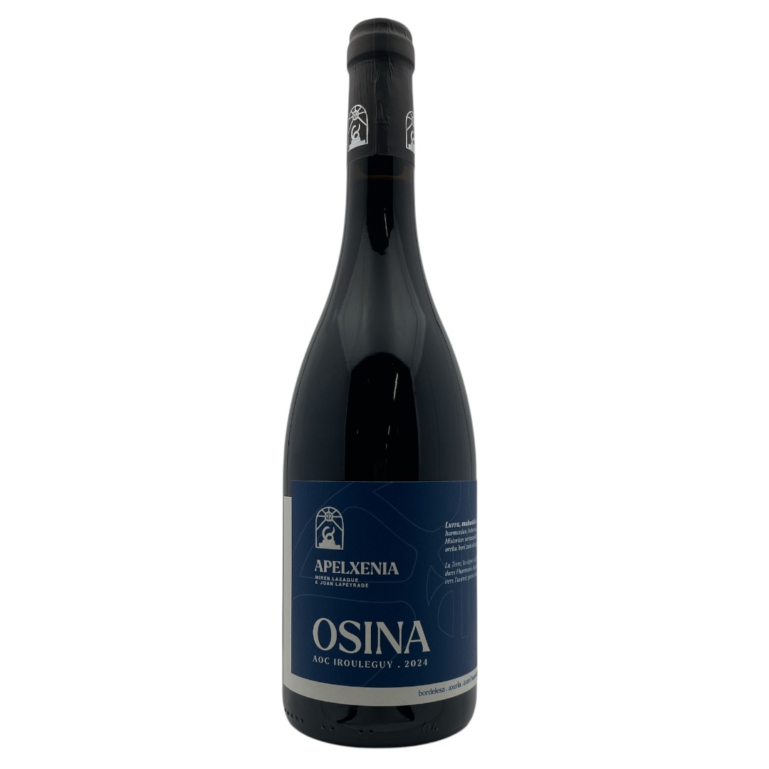 Bouteille d'irouleguy rouge du domaine apelxenia cuvée osina.