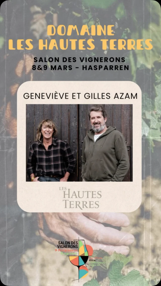 📢 C’est ce week-end !🍷

Les 8 et 9 Mars, ne manquez pas notre Salon des Vignerons à Hasparren. 
Un événement convivial et plein de découvertes ouvert à tous !
👉 Participation : 5€ = 1 verre à vin sérigraphié 🍷
 
Au programme :
🍇 35 vignerons passionnés présents pour partager leur savoir-faire. 
🍷 Rencontres, dégustations et ventes de vins d’exception. 
🎭 Animations, restauration et bar à vin tout au long du week-end !
 
📍Vins de Vincent, 1 lot. Larraidy - HASPARREN 
🕐Samedi 8 Mars 10h30 - 19h 
🕐Dimanche 9 Mars 10h30 - 18h
 
Venez partager un moment unique et découvrir des pépites viticoles ! 

#salondesvignerons #paysbasque #buvonsdubonvin #lesvinsdevincent #hasparren #passionduvin #vin #vigneron

L’abus d’alcool est dangereux pour la santé, à consommer avec modération.